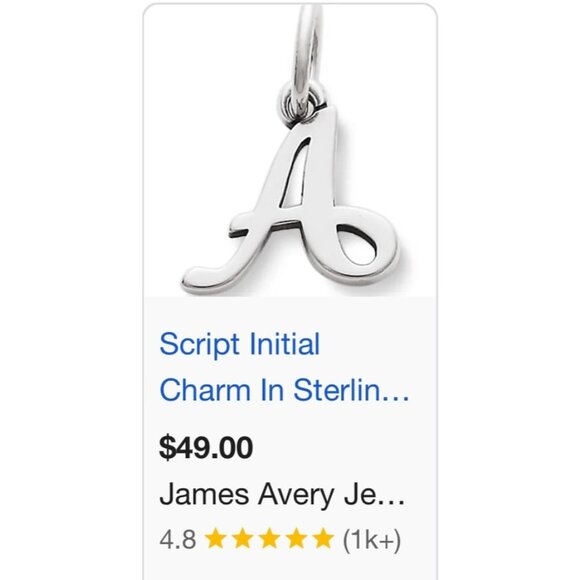 James Avery Script Initial A Charm - Picture 4 of 4